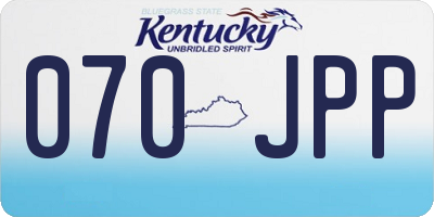 KY license plate 070JPP