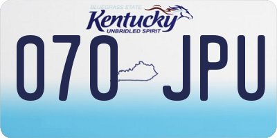 KY license plate 070JPU