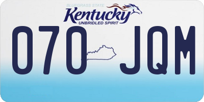 KY license plate 070JQM
