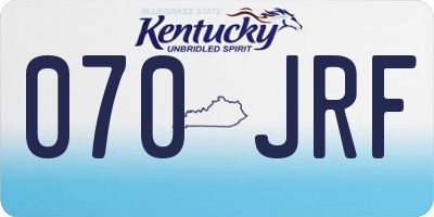 KY license plate 070JRF