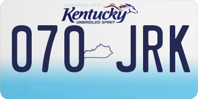KY license plate 070JRK