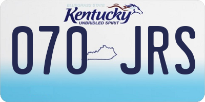 KY license plate 070JRS