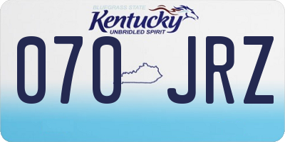KY license plate 070JRZ
