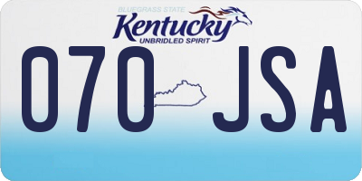 KY license plate 070JSA