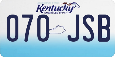 KY license plate 070JSB