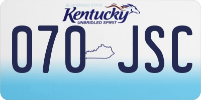 KY license plate 070JSC