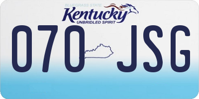KY license plate 070JSG
