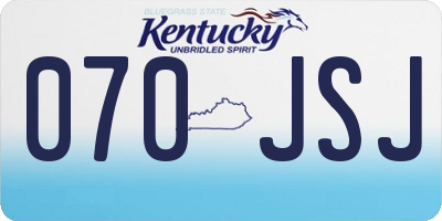 KY license plate 070JSJ