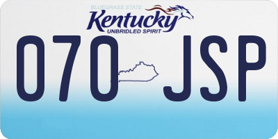 KY license plate 070JSP