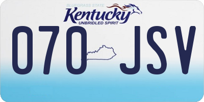 KY license plate 070JSV