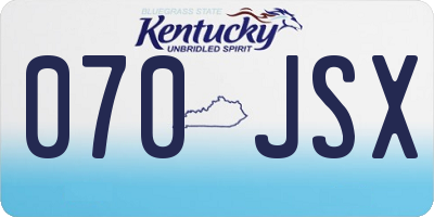 KY license plate 070JSX