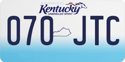 KY license plate 070JTC