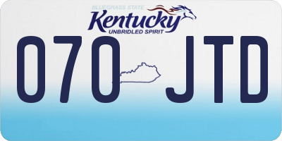 KY license plate 070JTD