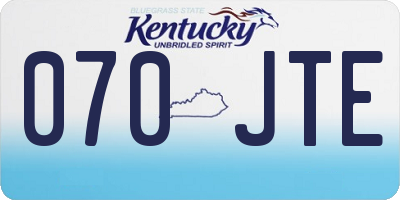 KY license plate 070JTE