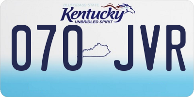 KY license plate 070JVR