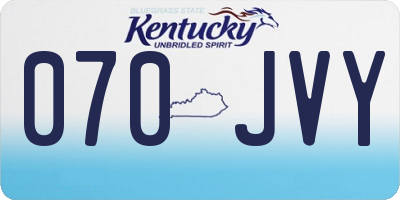 KY license plate 070JVY