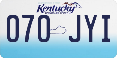 KY license plate 070JYI