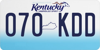 KY license plate 070KDD
