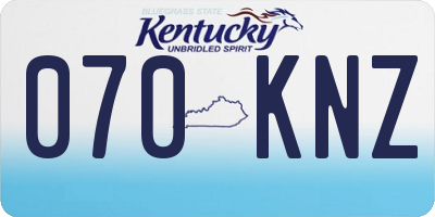 KY license plate 070KNZ