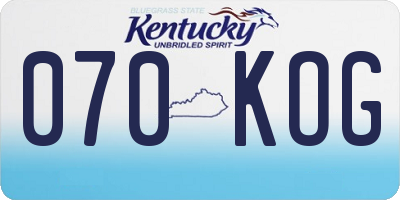 KY license plate 070KOG