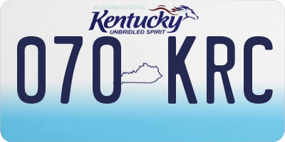 KY license plate 070KRC