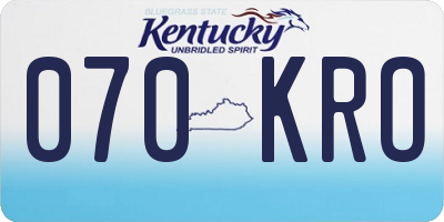 KY license plate 070KRO