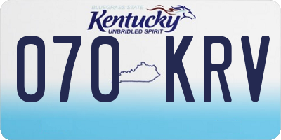 KY license plate 070KRV