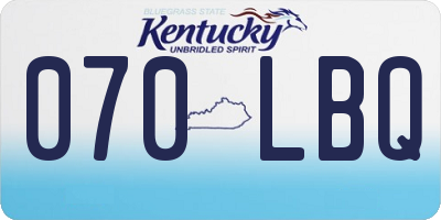 KY license plate 070LBQ