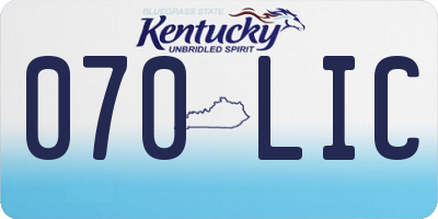 KY license plate 070LIC