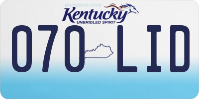 KY license plate 070LID