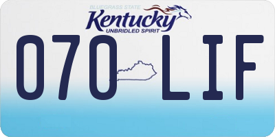 KY license plate 070LIF