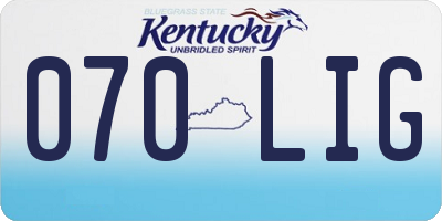 KY license plate 070LIG