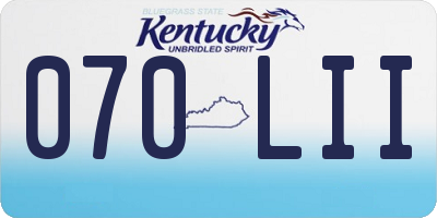 KY license plate 070LII