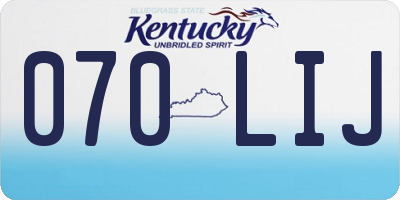 KY license plate 070LIJ