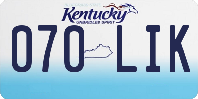 KY license plate 070LIK