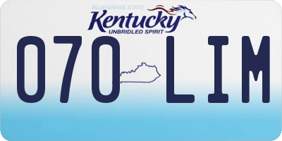 KY license plate 070LIM
