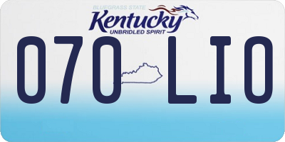 KY license plate 070LIO