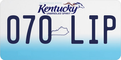 KY license plate 070LIP
