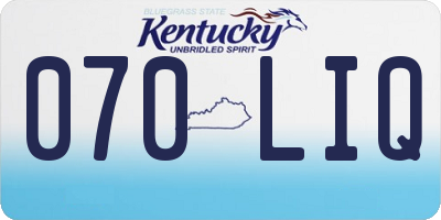 KY license plate 070LIQ