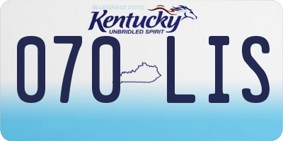 KY license plate 070LIS