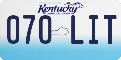KY license plate 070LIT