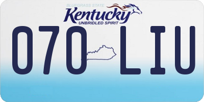 KY license plate 070LIU