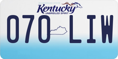 KY license plate 070LIW
