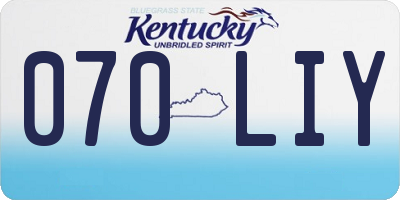 KY license plate 070LIY