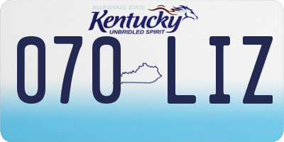 KY license plate 070LIZ