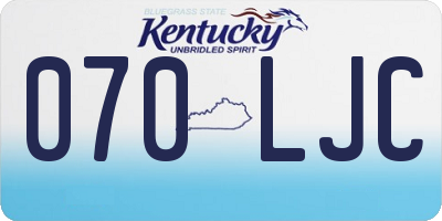 KY license plate 070LJC