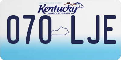 KY license plate 070LJE