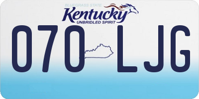 KY license plate 070LJG