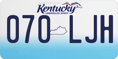 KY license plate 070LJH