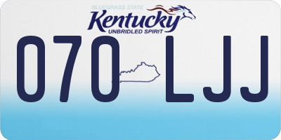 KY license plate 070LJJ